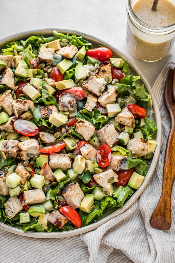 Honey Mustard Chicken Salad with Tomatoes and Avocado 