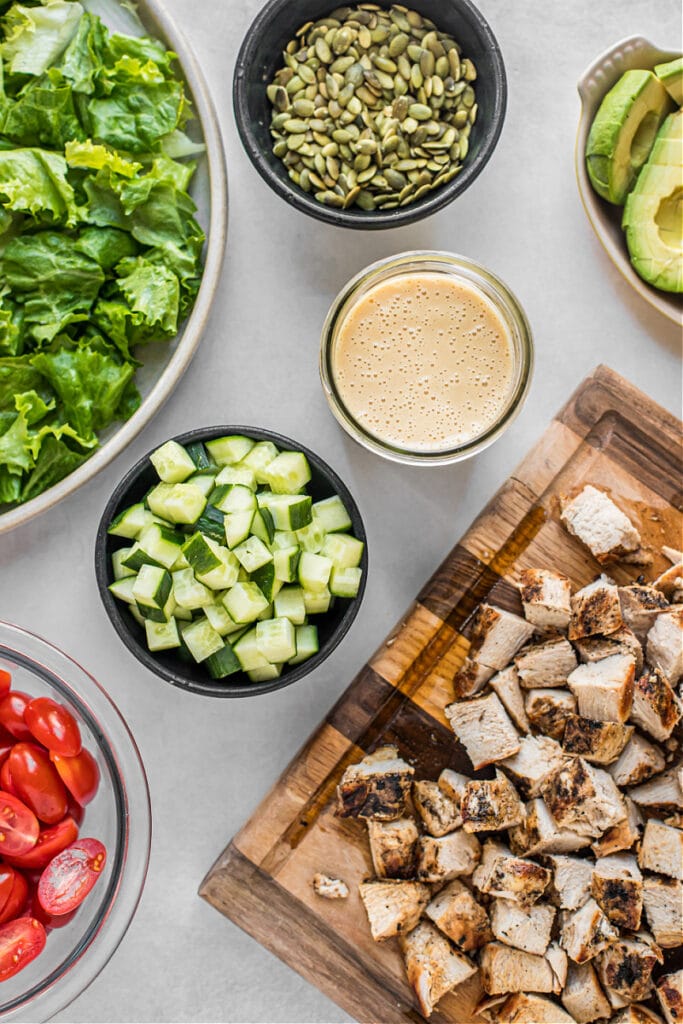 Honey Mustard Chicken Salad with Tomatoes and Avocado 