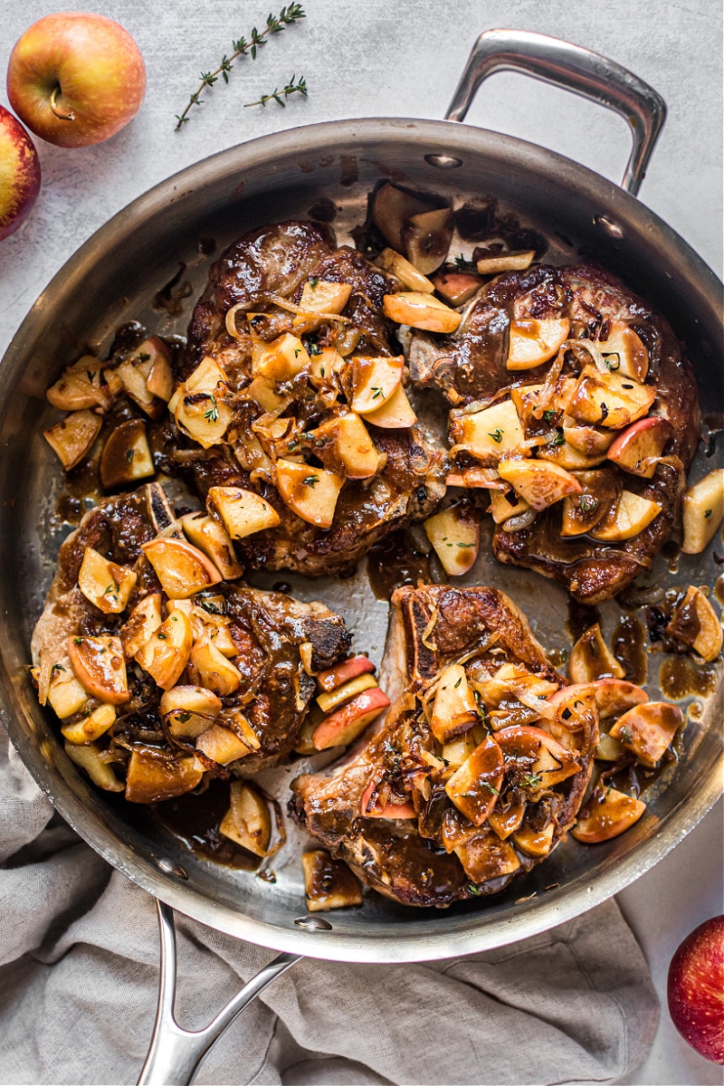 Pork Chops with Apples and Onions - Deliciously Organic