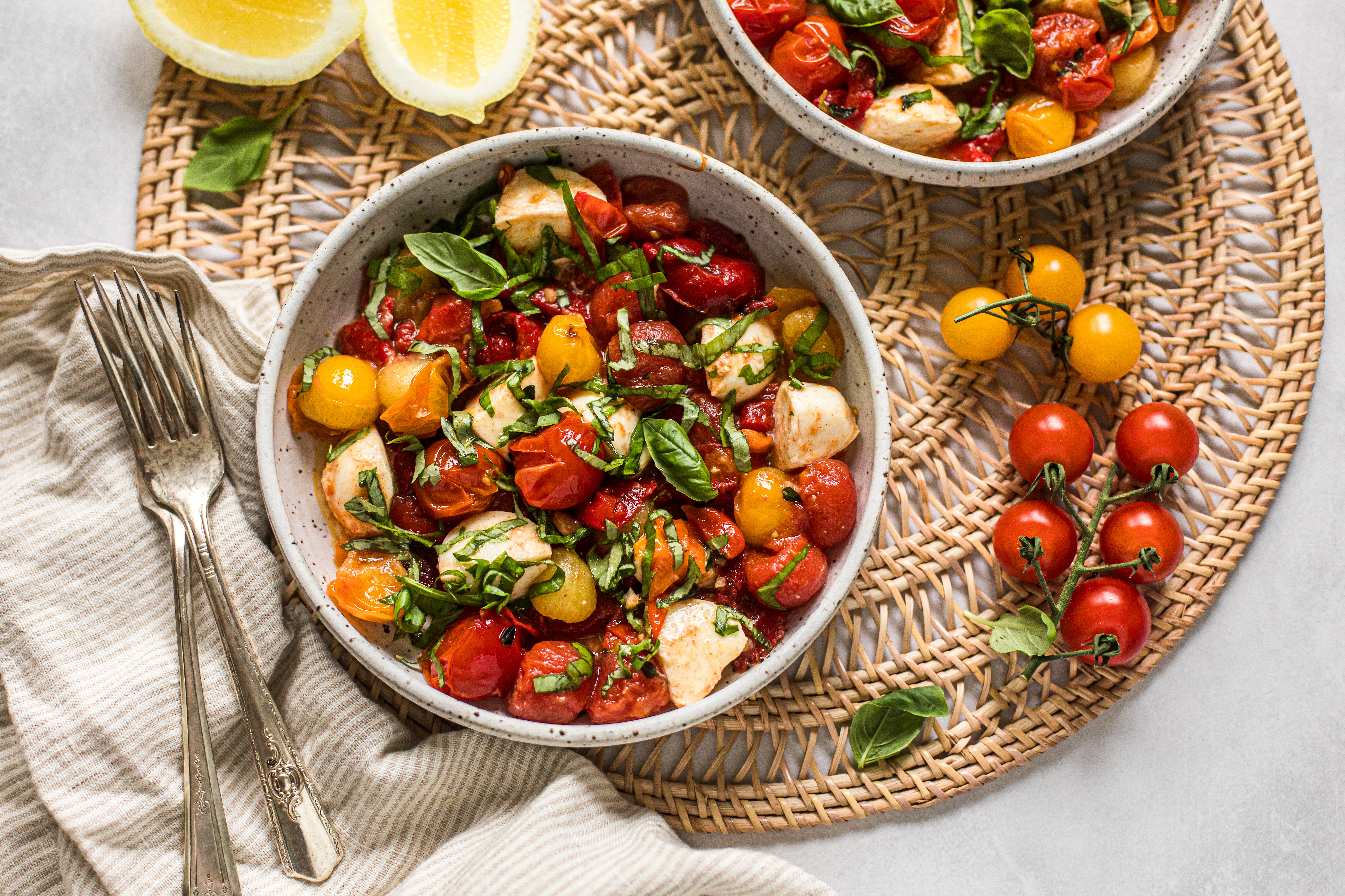 Cherry Tomato, Red Pepper and Mozzarella Salad 