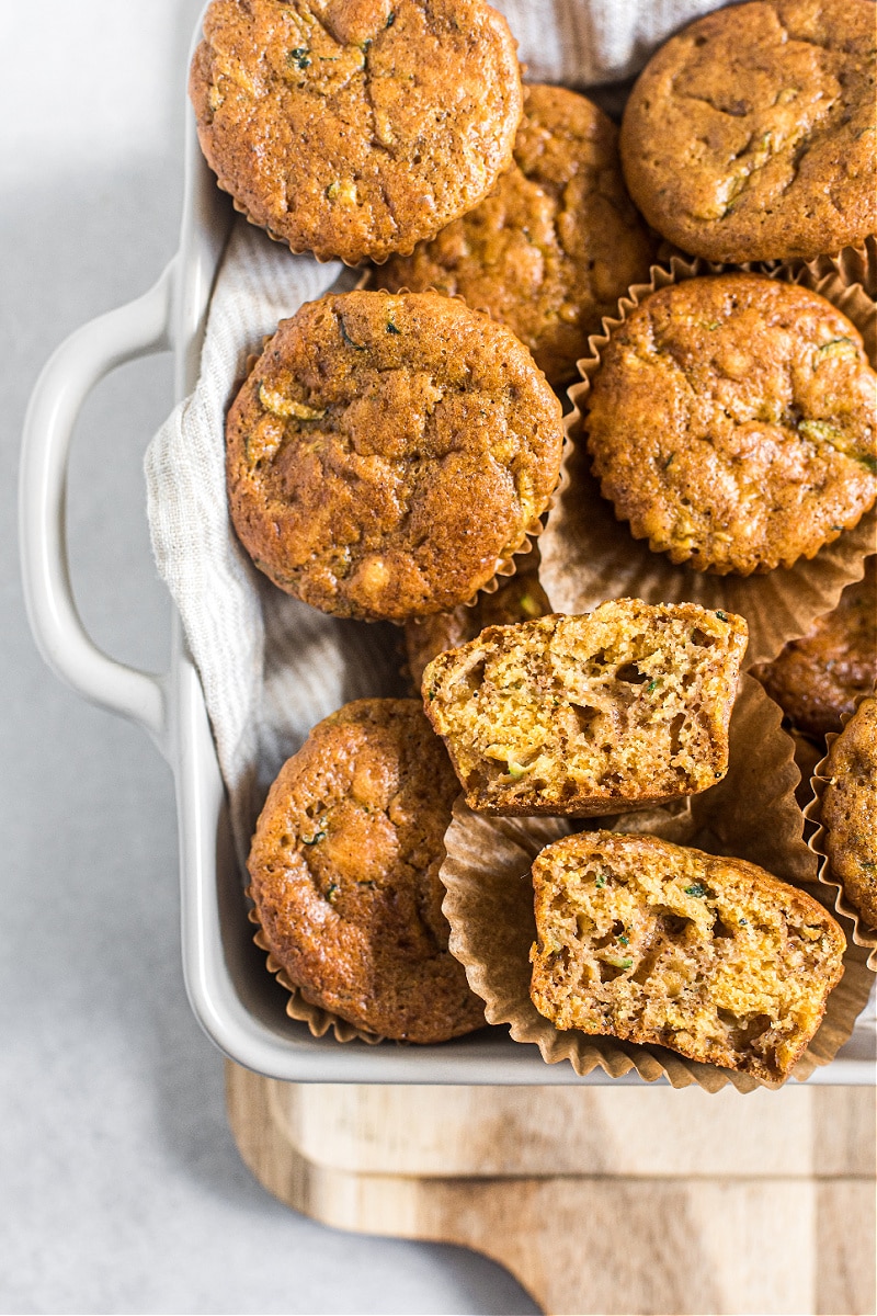 Pumpkin Zucchini Sourdough Muffins 