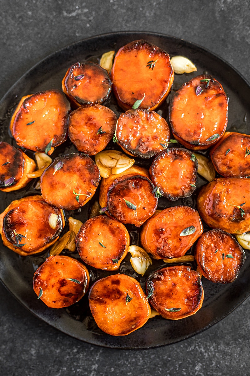 Honey-Garlic Roasted Sweet Potatoes