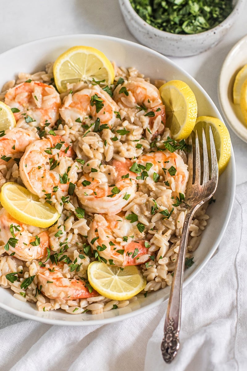 One-Pot Shrimp Scampi with Orzo (gluten-free)