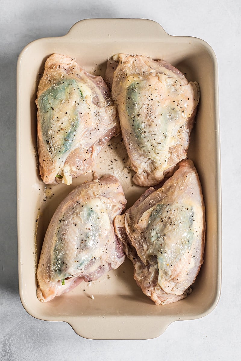 Roast Chicken with Basil, Goat Cheese and Sun-dried Tomato