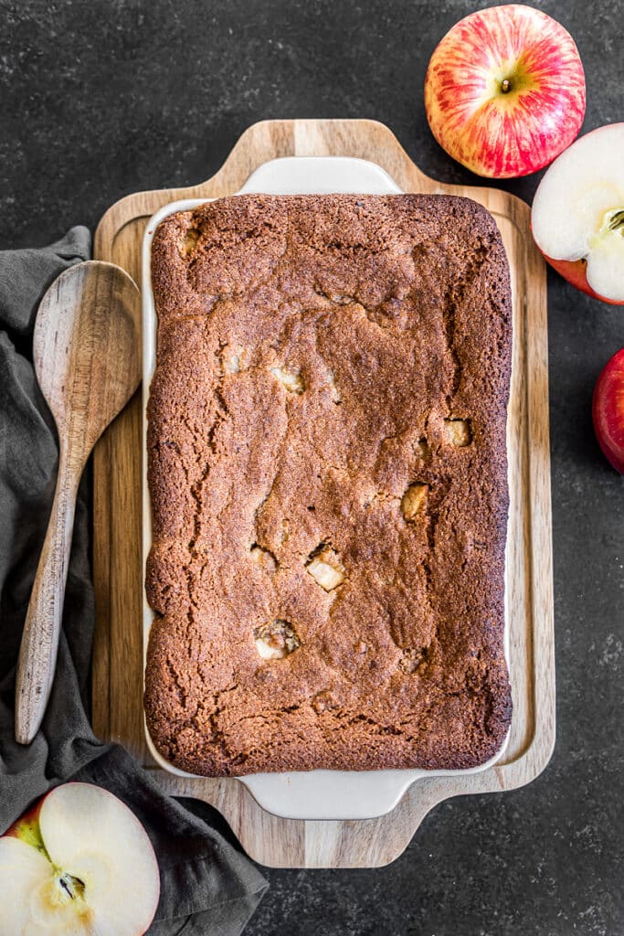 Apple Cobbler Cake with Maple Glaze