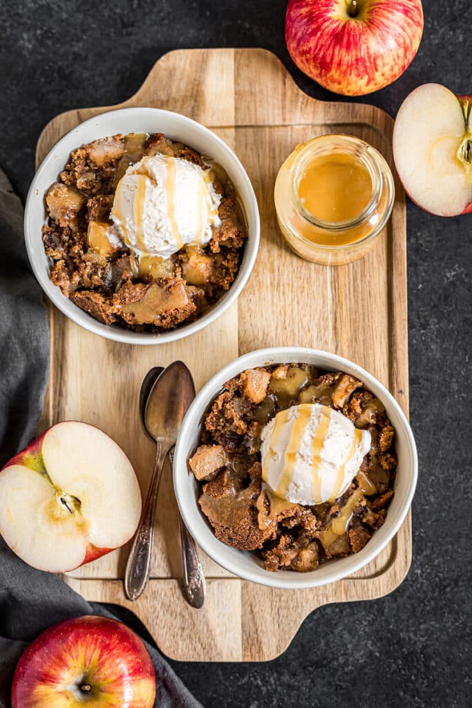 Apple Cobbler Cake with Maple Glaze